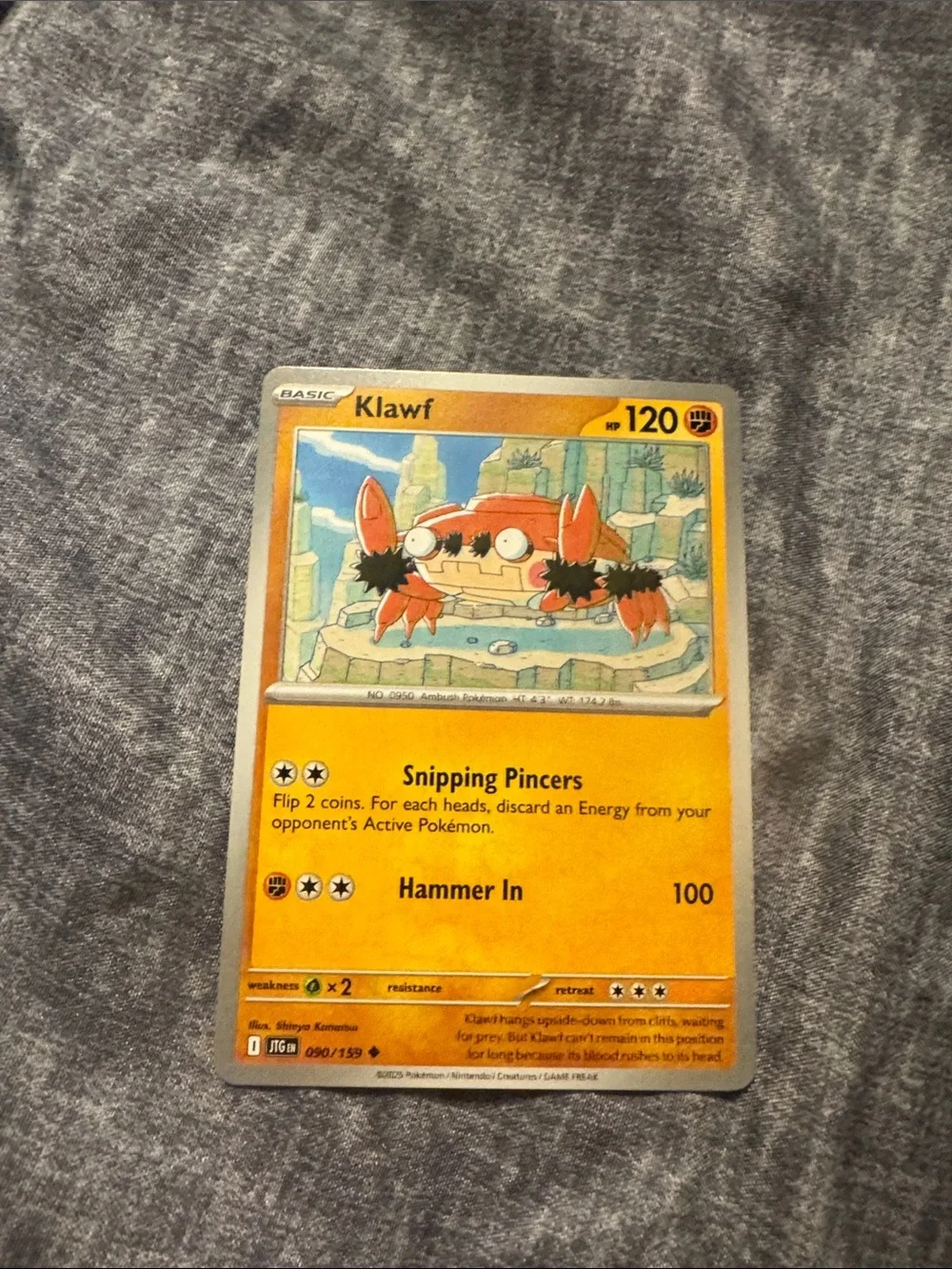 Klawf Pokémon Card